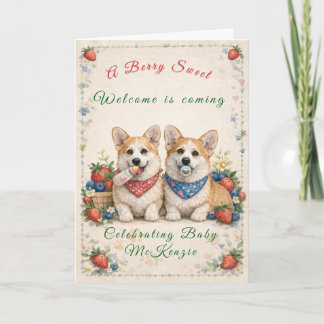 Carte de Baby Shower avec Corgis
