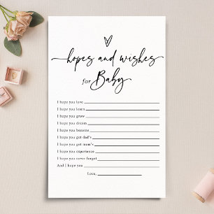 Carte de Baby shower avec des espoirs et des souha