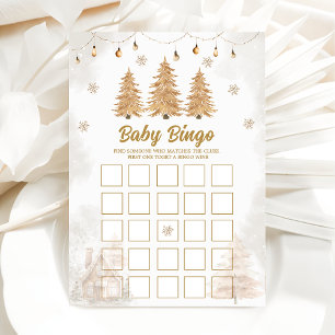 Carte de Baby shower Bingo Bingo Bingo Gold Christ