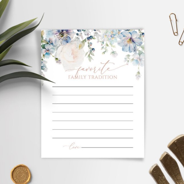 Carte de Baby shower Blue Hydrangea Family Traditi (Créateur téléchargé)