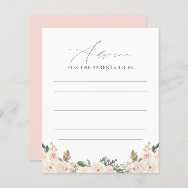 Carte de Baby shower Citrouille Floral Greenery (Devant / Derrière)