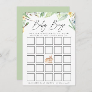 Carte de Baby shower de bingo de ressort d'aquarel