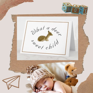 Carte de Baby shower de bois de cerfs doux pour en