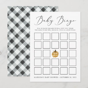 Carte de Baby shower de Citrouille Russe Plaid