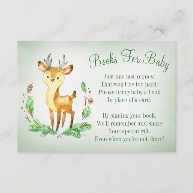 Carte de Baby shower de Deer Woodland Apportez Un  (Devant)