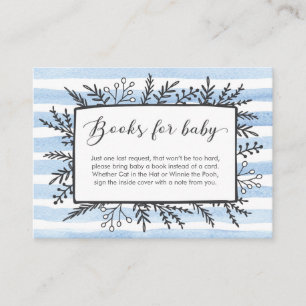 Carte de Baby shower de demande de carnet Bleu Ban