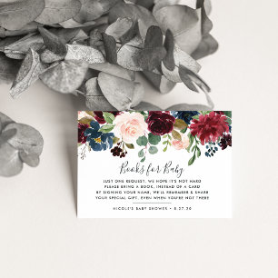 Carte de Baby shower de demande de carnet en fleur