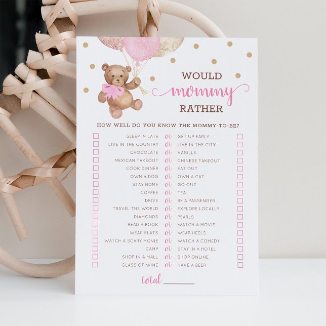 Carte de Baby shower de jeu pour maman Plutôt (Créateur téléchargé)