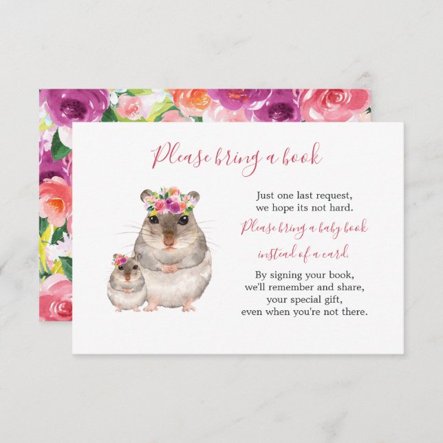 Carte de Baby shower de la souris et de la mère do (Devant / Derrière)