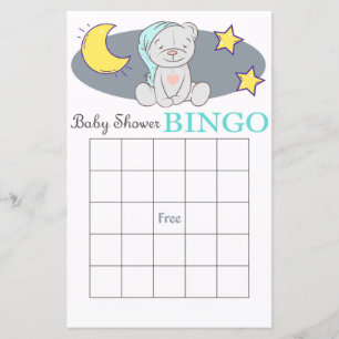 Carte de baby shower de l'ours en peluche