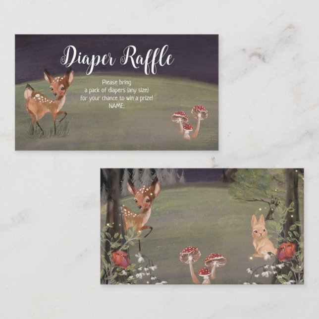 Carte de Baby shower de papier à feuillu enchantée (Devant / Derrière)