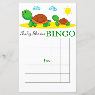 Carte de baby shower de tortue mignonne