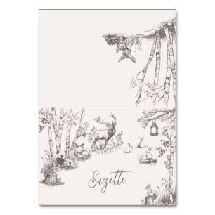 Carte de Baby shower des animaux de bois