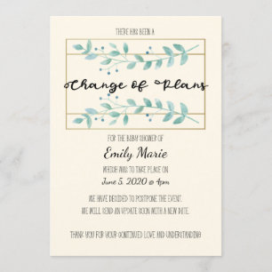 Carte de Baby shower des changements de régime des