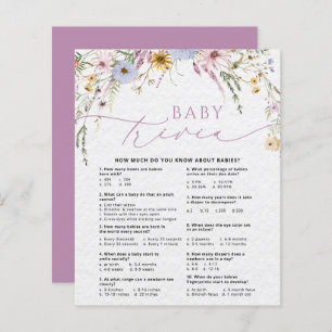 Carte de Baby shower fleur sauvage Baby Trivia
