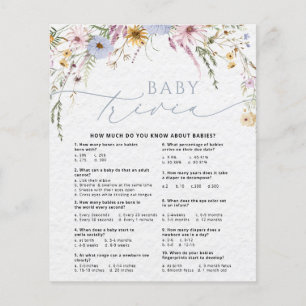 Carte de Baby shower fleur sauvage Cute Baby Trivi