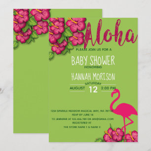 Carte de Baby shower Floral Tropical Aloha Baby