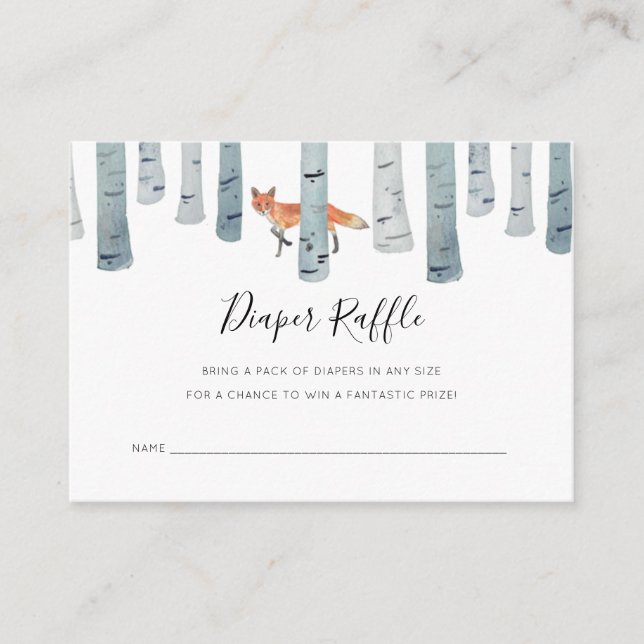 Carte de Baby shower Fox Diaper Raffle (Devant)