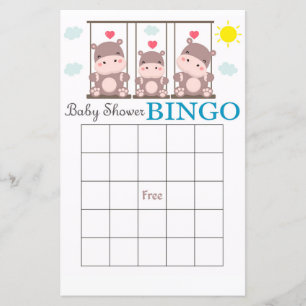 Carte de baby shower Hippo