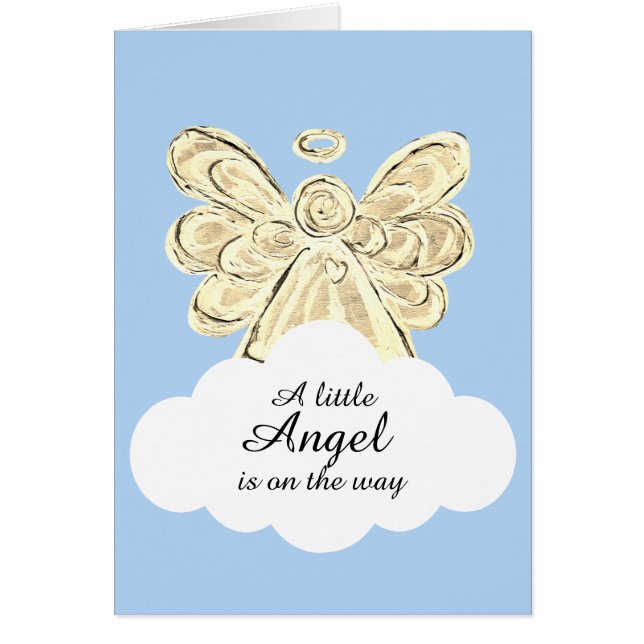 Carte de Baby shower Little Angel on the Way (Devant)