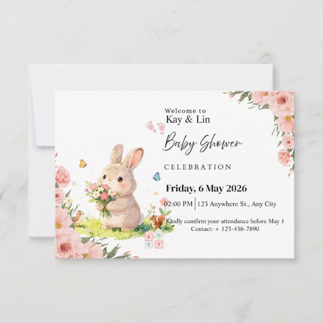 Carte de Baby Shower Pastel (Devant)