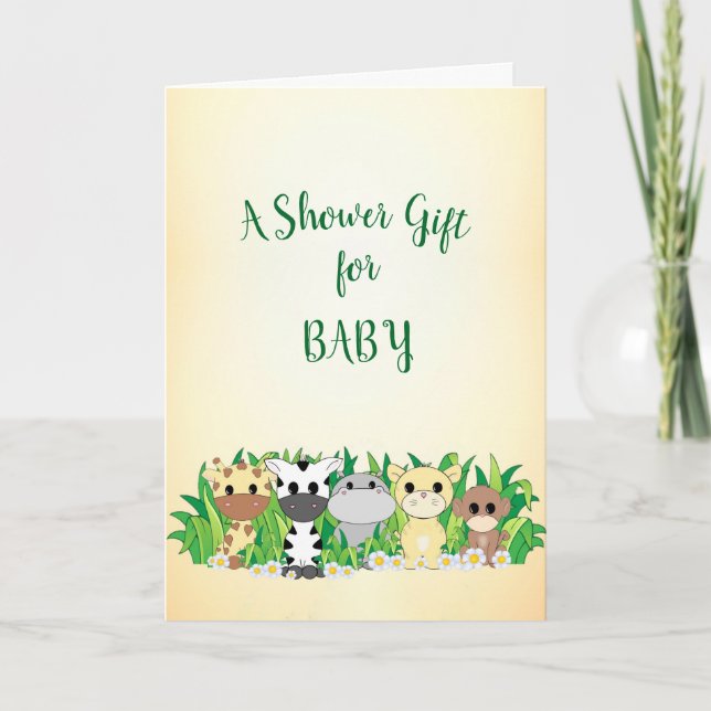 Carte de Baby shower pour animaux Safari adorable (Devant)
