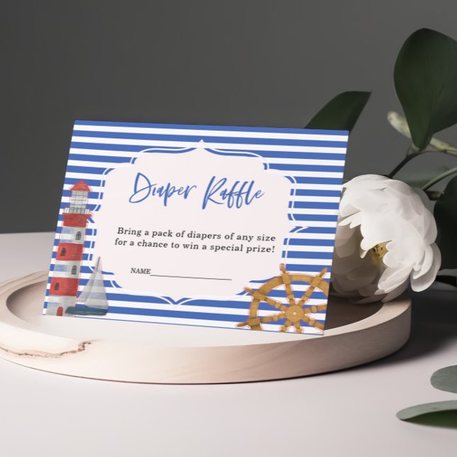 Carte de Baby shower pour garçon bleu nautique (Créateur téléchargé)