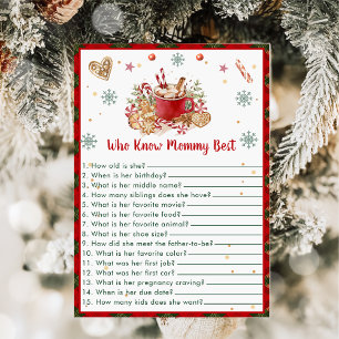 Carte de Baby Shower pour Noël: Qui connaît le mie