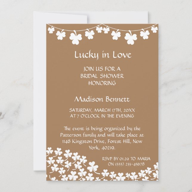 Carte de BABYShower de la Saint-Patrick coup de fo (Devant)