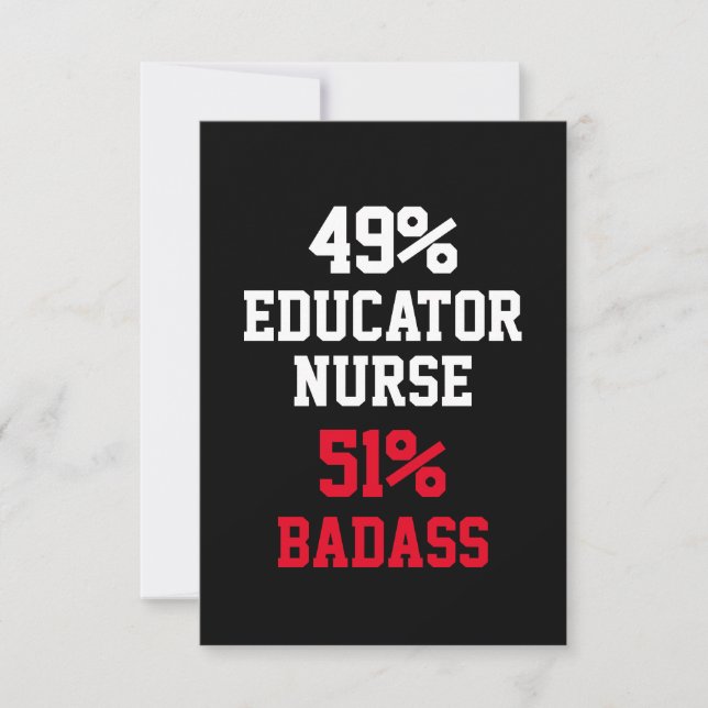 Carte de Badass d'infirmière éducatrice (Devant)