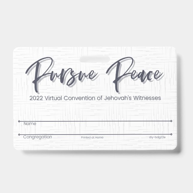 Carte de badge de convention JW Keepsake | Chaume (Avant)