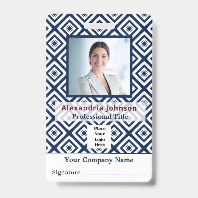 Carte de badge d'identification de photo d'employé (Avant)