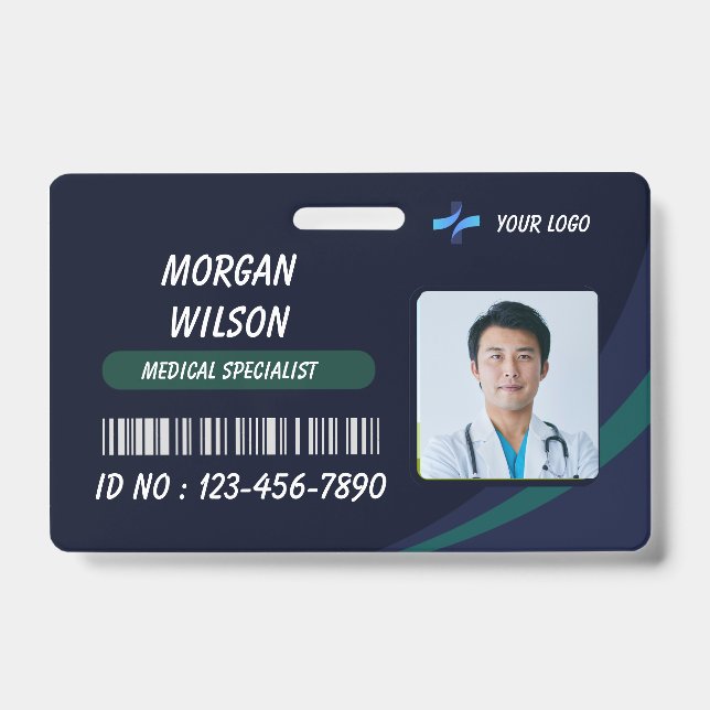 Carte de badge d'identification de photo d'infirmi (Avant)