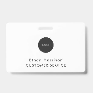 Carte de badge d'identification Logo blanc du pe