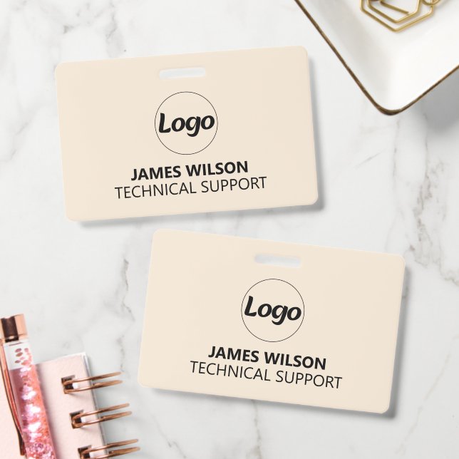 Carte de badge d'identification | Logo du personne (Bureau)