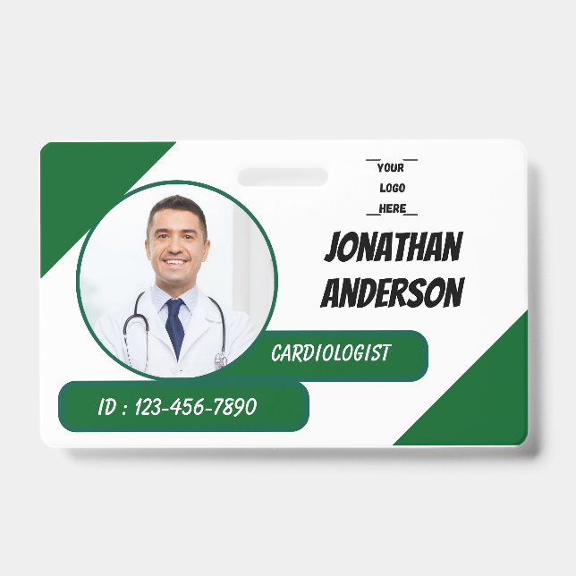 Carte de badge d'identification photo d'infirmière (Avant)