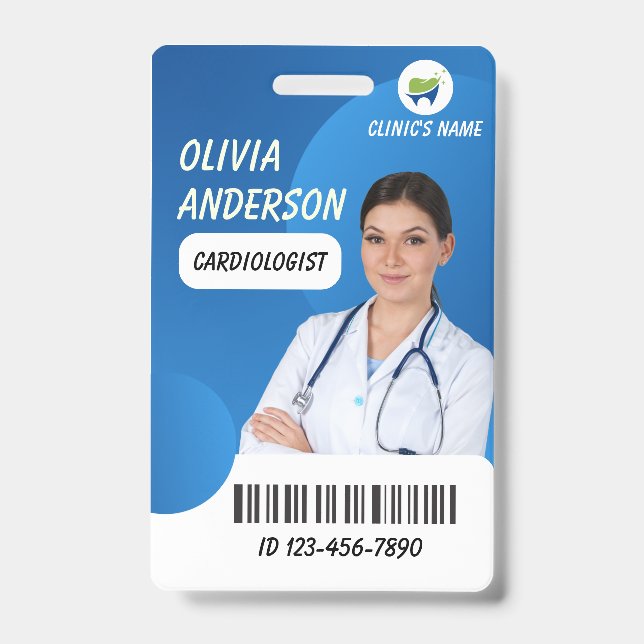 Carte de badge d'identification photo d'infirmière (Avant)