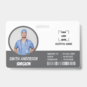 Carte de badge d'identification photo d'infirmière