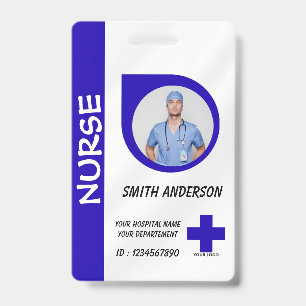Carte de badge d'identification photo d'infirmière