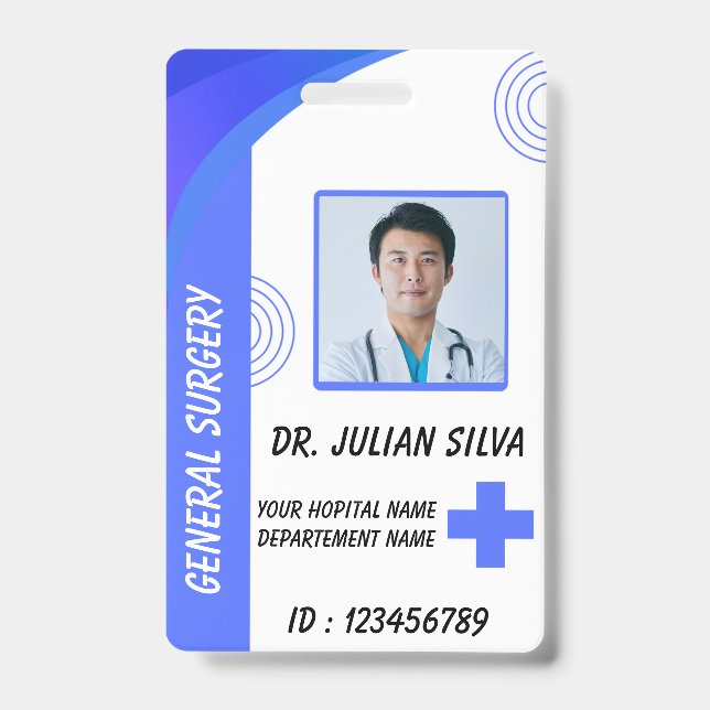 Carte de badge d'identification photo d'infirmière (Avant)