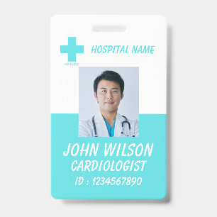 Carte de badge d'identification photo d'infirmière