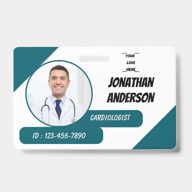 Carte de badge d'identification photo d'infirmière (Avant)