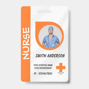 Carte de badge d'identification photo d'infirmière