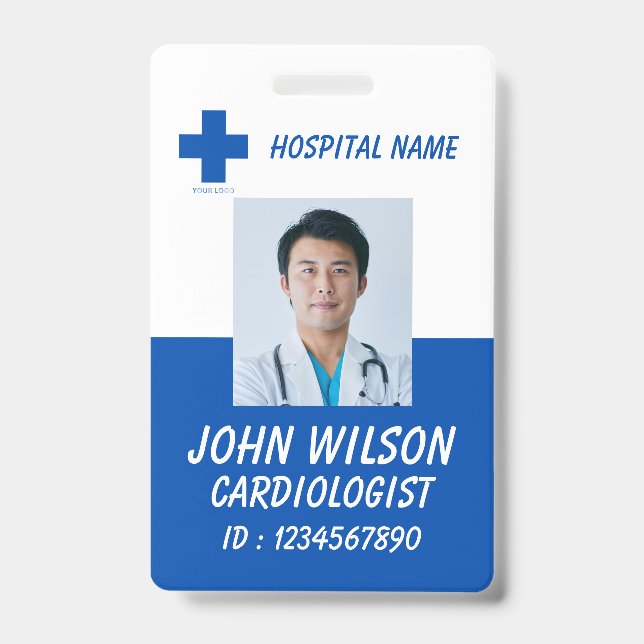 Carte de badge d'identification photo d'infirmière (Avant)