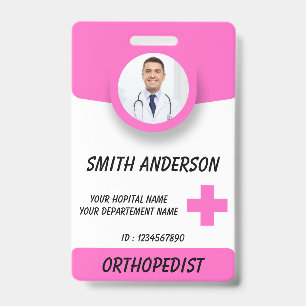 Carte de badge photo d'infirmière de soins de sant