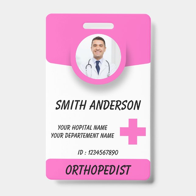 Carte de badge photo d'infirmière de soins de sant (Avant)