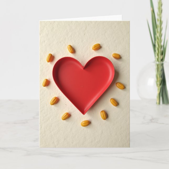 Carte de bague à cœur minimaliste (Devant)