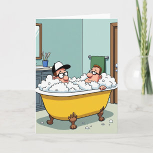 Carte de bain moussant pour la Fête des Pères