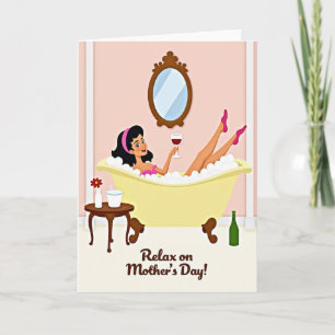 Carte de bain pour la fête des mères radiant