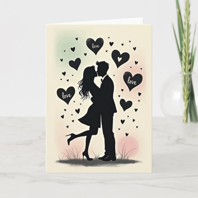 Carte de baiser d'amour romantique (Devant)
